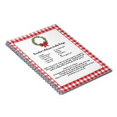 Recept Keepsake Christmas Cookie Red Plaid Krans Notitieboek (Rechterzijde)
