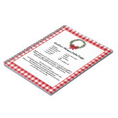Recept Keepsake Christmas Cookie Red Plaid Krans Notitieboek (Linkerzijde)