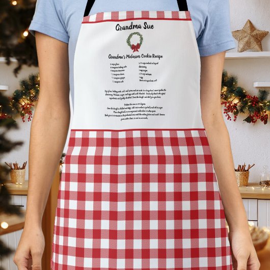 Recept Keepsake Christmas Cookie Red Plaid Krans Schort