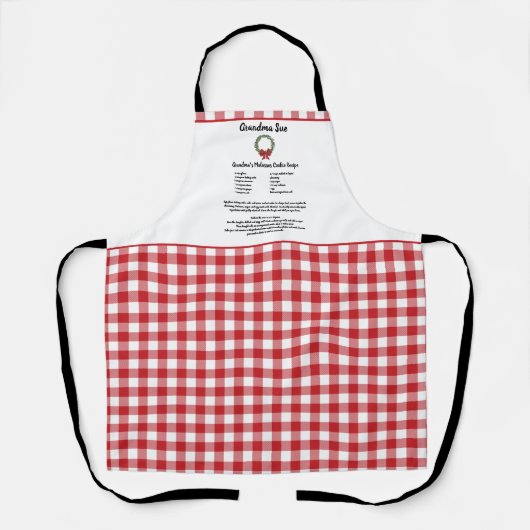 Recept Keepsake Christmas Cookie Red Plaid Krans Schort (Voorkant)