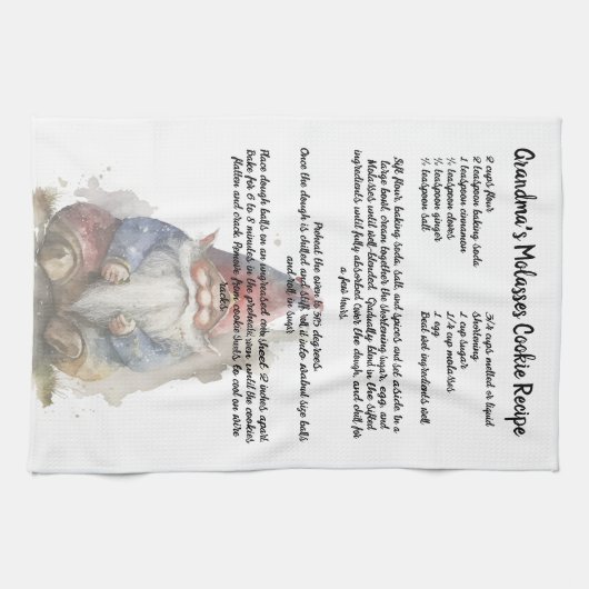 Recept keepsake Christmas Gnome Rood Pet Theedoek (Horizontaal)