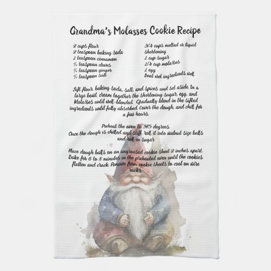 Recept keepsake Christmas Gnome Rood Pet Theedoek (Verticaal)