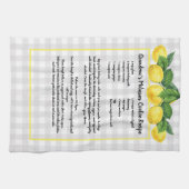 Recept Keepsake Citroenen Geel Grijs Plaid Theedoek (Horizontaal)