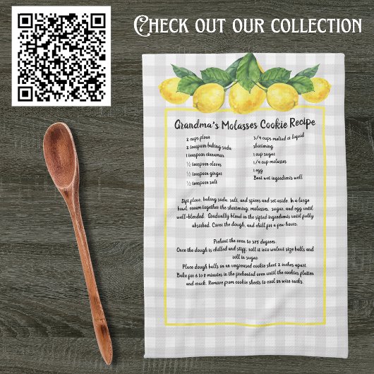 Recept Keepsake Citroenen Geel Grijs Plaid Theedoek