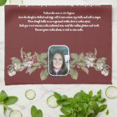 Recept Keepsake foto en bloemige tan grijs plaid Theedoek (Gevouwen)