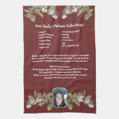 Recept Keepsake foto en bloemige tan grijs plaid Theedoek (Verticaal)