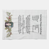 Recept Keepsake foto en bloemige tan grijs plaid Theedoek (Horizontaal)