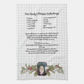 Recept Keepsake foto en bloemige tan grijs plaid Theedoek (Verticaal)