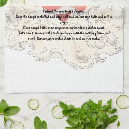 Recept keepsake Kerst  Santa Clause Kit Theedoek (Gevouwen)