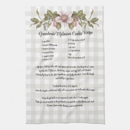 Recept Keepsake Kerstkoekjes Boerderij Bloemen Theedoek (Verticaal)