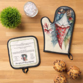 Recept keepsake Kerstkoekjes  Gnome Ovenwant & Pannenlap Set (Top down)