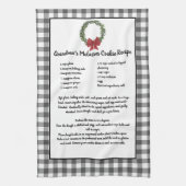 Recept Keepsake Kerstkoekjes grijs geplakt Theedoek (Verticaal)