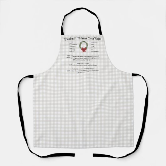 Recept keepsake Kerstkoekjes Rood Groen plaid Schort (Voorkant)