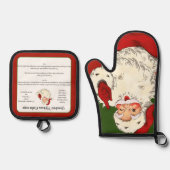 Recept keepsake Kerstkoekjes  Santa Ovenwant & Pannenlap Set (Voorkant)