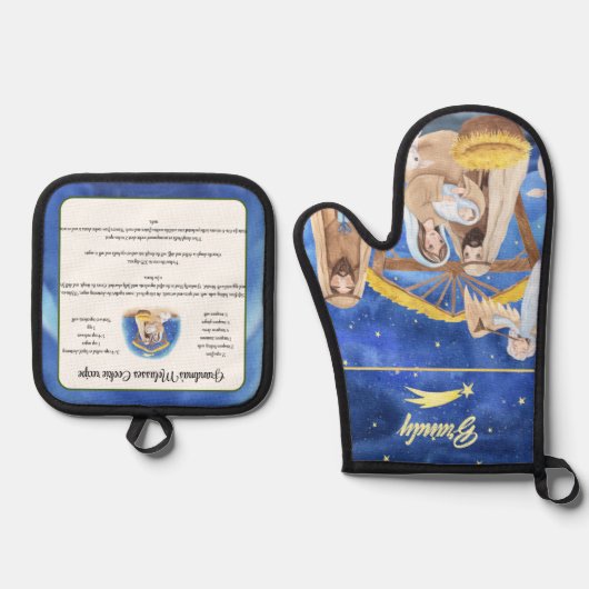 Recept keepsake Kerstkoekjes Santa Ovenwant & Pannenlap Set (Voorkant)