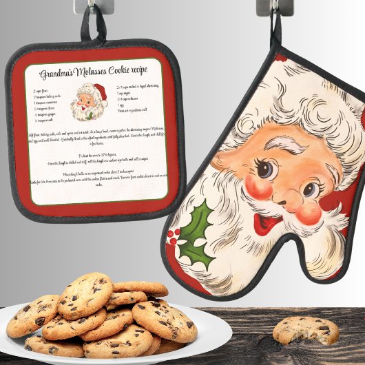 Recept keepsake Kerstkoekjes  Santa Ovenwant & Pannenlap Set