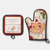 Recept keepsake Kerstkoekjes Santa Ovenwant & Pannenlap Set (Voorkant)
