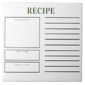 Recept Keuken Tegel Tegeltje (Voorkant)