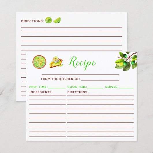 Recept Key Lime Pie (Voorkant / Achterkant)