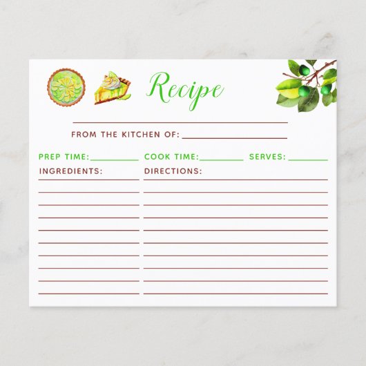 Recept Key Lime Pie (Voorkant)