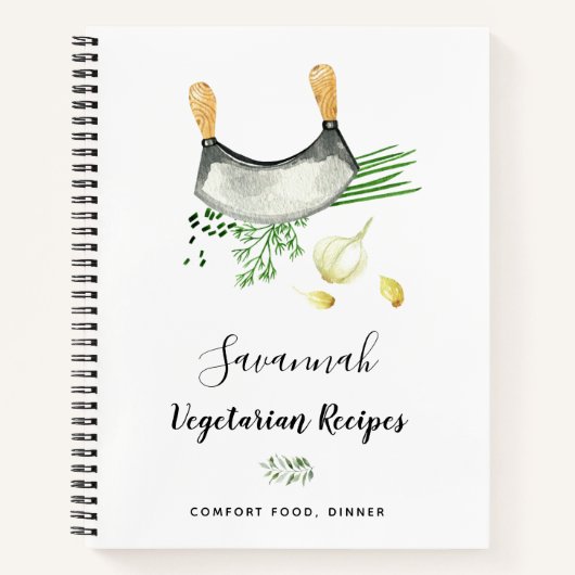 Recept koken voedsel vegetarische kruiden notitieboek (Voorkant)