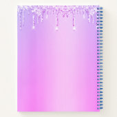 Recept Kookboek Cake Bakkerij Paarse Glitter Drips Notitieboek (Achterkant)