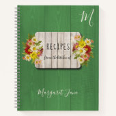 Recept kookboek chef monogram rustieke keuken notitieboek (Voorkant)