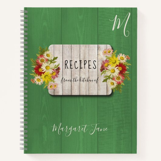 Recept kookboek chef monogram rustieke keuken notitieboek (Voorkant)