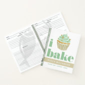 Recept Kookboek Cupcake Retro Groen Goud Bake Bold Notitieboek (Binnen)