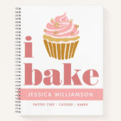 Recept Kookboek Cupcake Roze Goud Bakken Modern St Notitieboek (Voorkant)