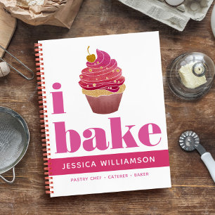 Recept Kookboek Cupcake Roze Rood Goud Bake Modern Notitieboek
