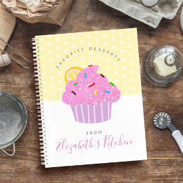 Recept kookboek gele cupcake harten modern zoet notitieboek