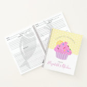Recept kookboek gele cupcake harten modern zoet notitieboek (Binnen)