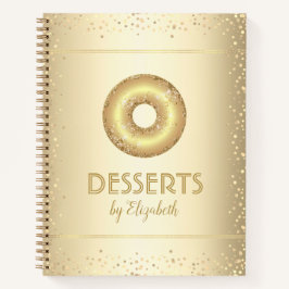 Recept kookboek goud glitter donut modern chic notitieboek