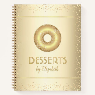Recept kookboek goud glitter donut modern chic notitieboek