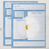 Recept kookboek invoegen jeans madeliefje landelij (Voorkant / Achterkant)