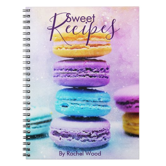 Recept macaron notitieboek met naam sjabloon (Voorkant)
