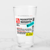 Recept Margarita Grappige Waarschuwingslabel  Glas (Voorkant)