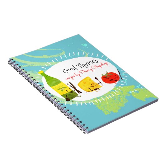 Recept notebook met Italiaanse voedingsmiddelenrec Notitieboek (Rechterzijde)