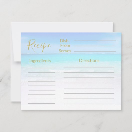 Recept Oceaan Strand Scene Zee Blauw (Voorkant)