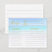 Recept Oceaan Strand Scene Zee Blauw (Voorkant / Achterkant)