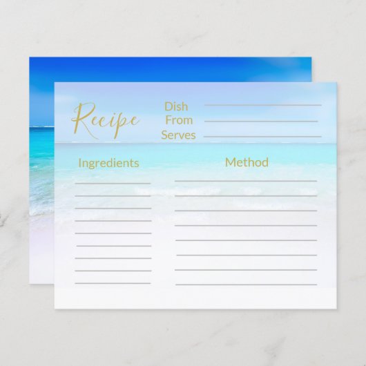 Recept Ocean Beach Zee Blauw (Voorkant / Achterkant)