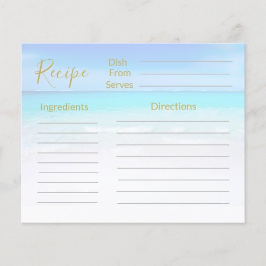 Recept Ocean Beach Zee Blauw (Voorkant)