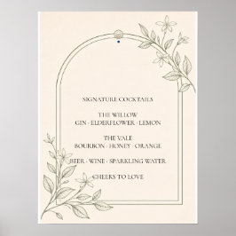Recept olijf botanische handtekening cocktails bor poster