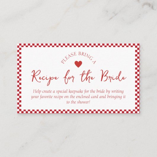 Recept Request Kaart voor That's Amore Vrijgezelle (Voorkant)