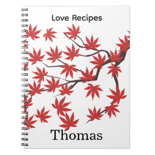 Recept Rode Bladeren Spiraal Notebook Notitieboek