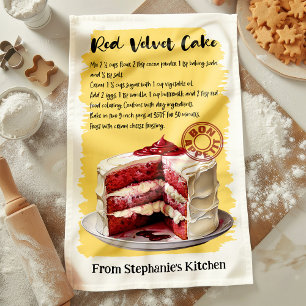 Recept rode fluweelcake Gepersonaliseerd Theedoek