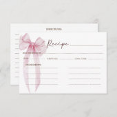 Recept Roze Lint Bruiloftsfeest Informatiekaartje (Voorkant / Achterkant)