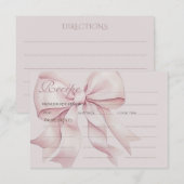 Recept Roze Strik Bruiloftsfeest Informatiekaartje (Voorkant / Achterkant)