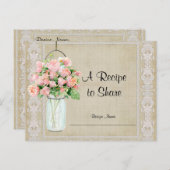 Recept Rustieke Country Mason Jar Blush Rozen Briefkaart (Voorkant / Achterkant)